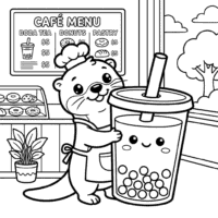 Free Kawaii Boba Tea Coloring Page Puffly The Otte
