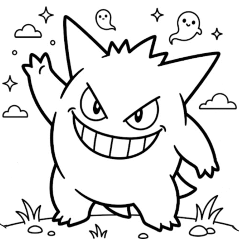 Gengar Coloring Page