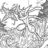 Greninja Pokemon Coloring Page
