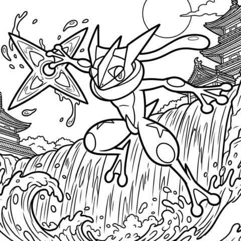 Greninja Pokemon Coloring Page