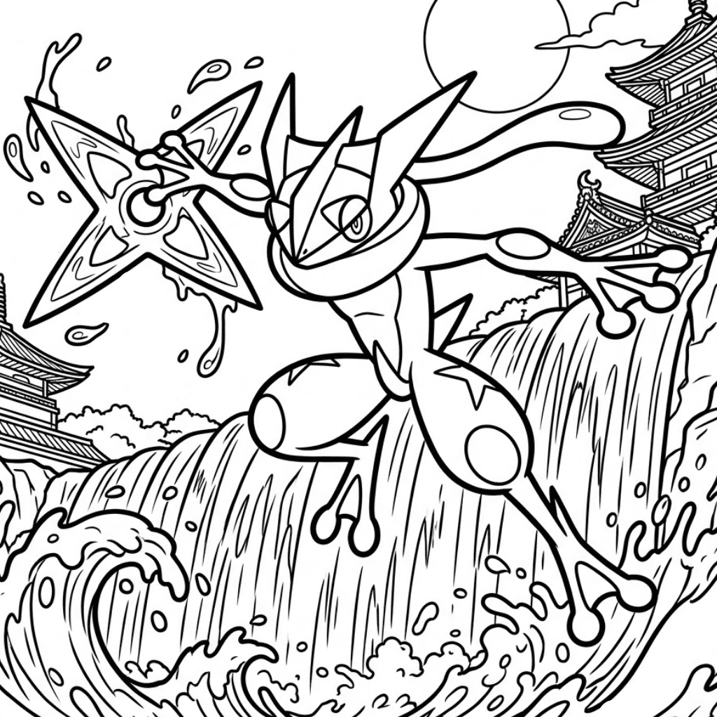 Greninja Pokemon Coloring Page