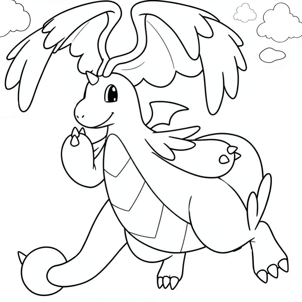 Mega Dragonite Coloring Page Pokemon
