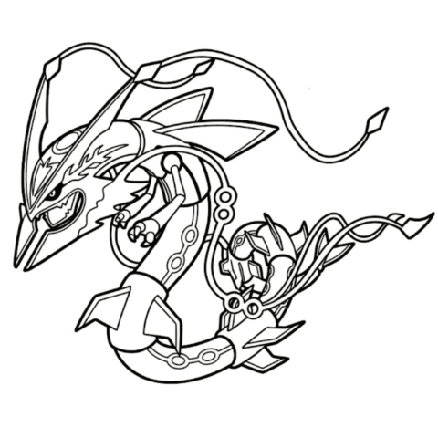 Mega Pokemon Coloring Page Legendary Rayquaza