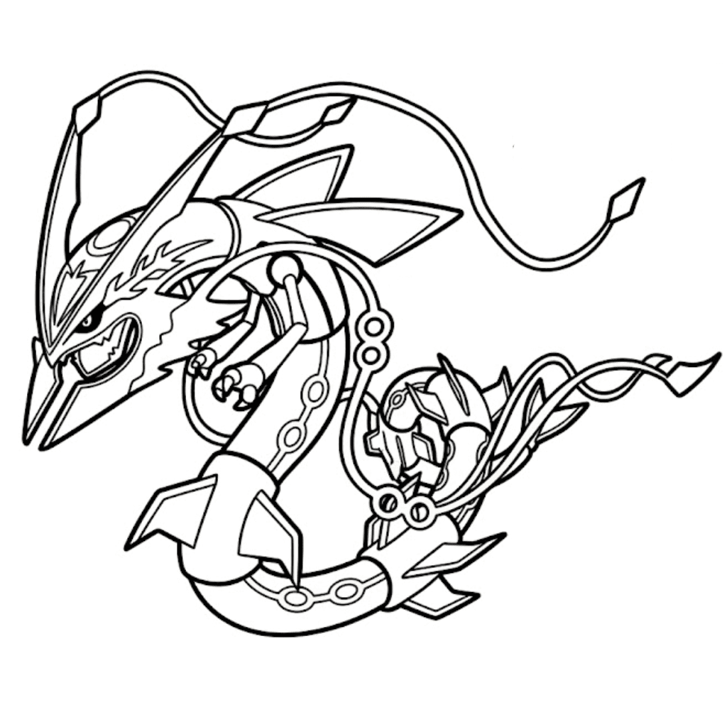 Mega Pokemon Coloring Page Legendary Rayquaza