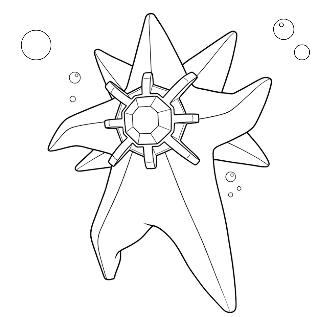 Mega Starmie Coloring Page Pokemon