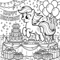 My Little Pony Party Coloring Page Birthday Fun