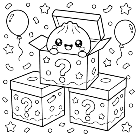 Mystery Dumpling Coloring Page