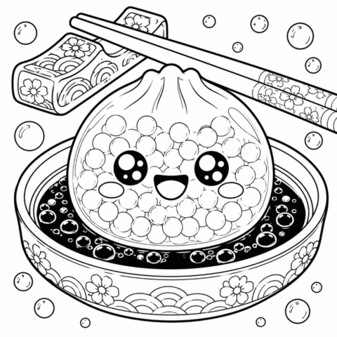 Orb Style Dumpling Coloring Page
