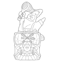 Patrick Zoro Coloring Page Spongebob & One Piece Art