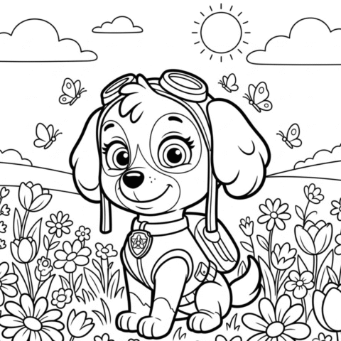 Paw Patrol Colouring Page Skye