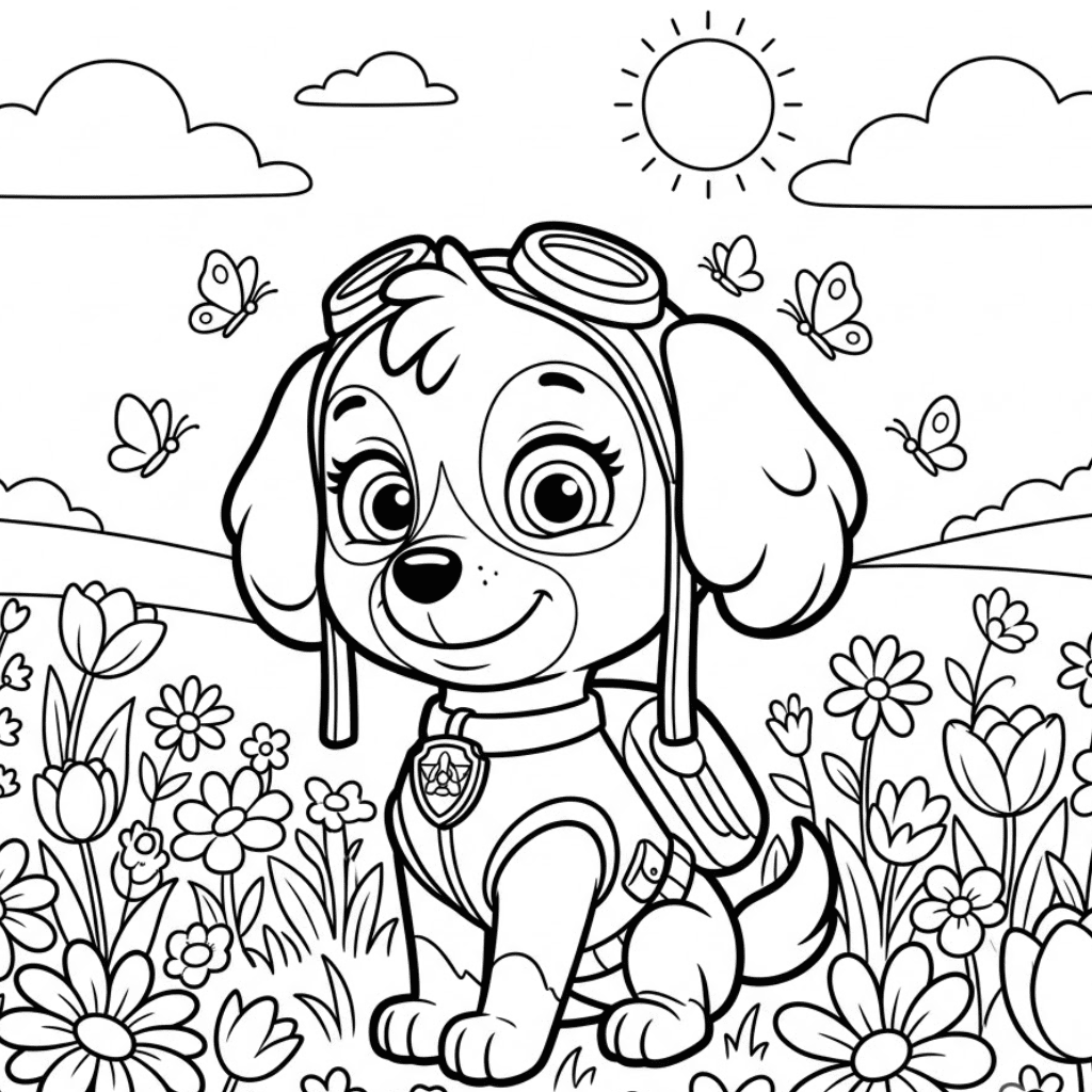 Paw Patrol Colouring Page Skye
