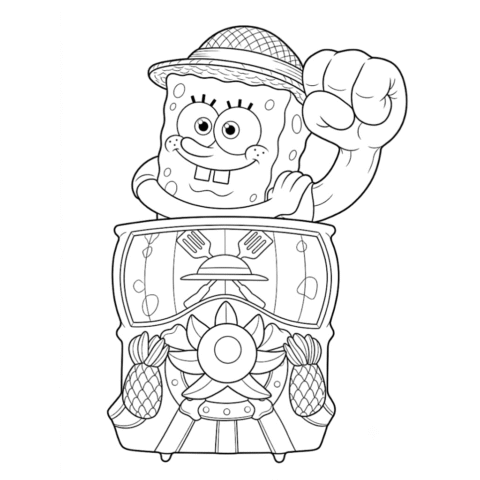 SpongeBob One Piece Coloring Page