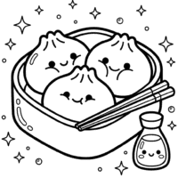 Squishy Little Dumplings Coloring Page