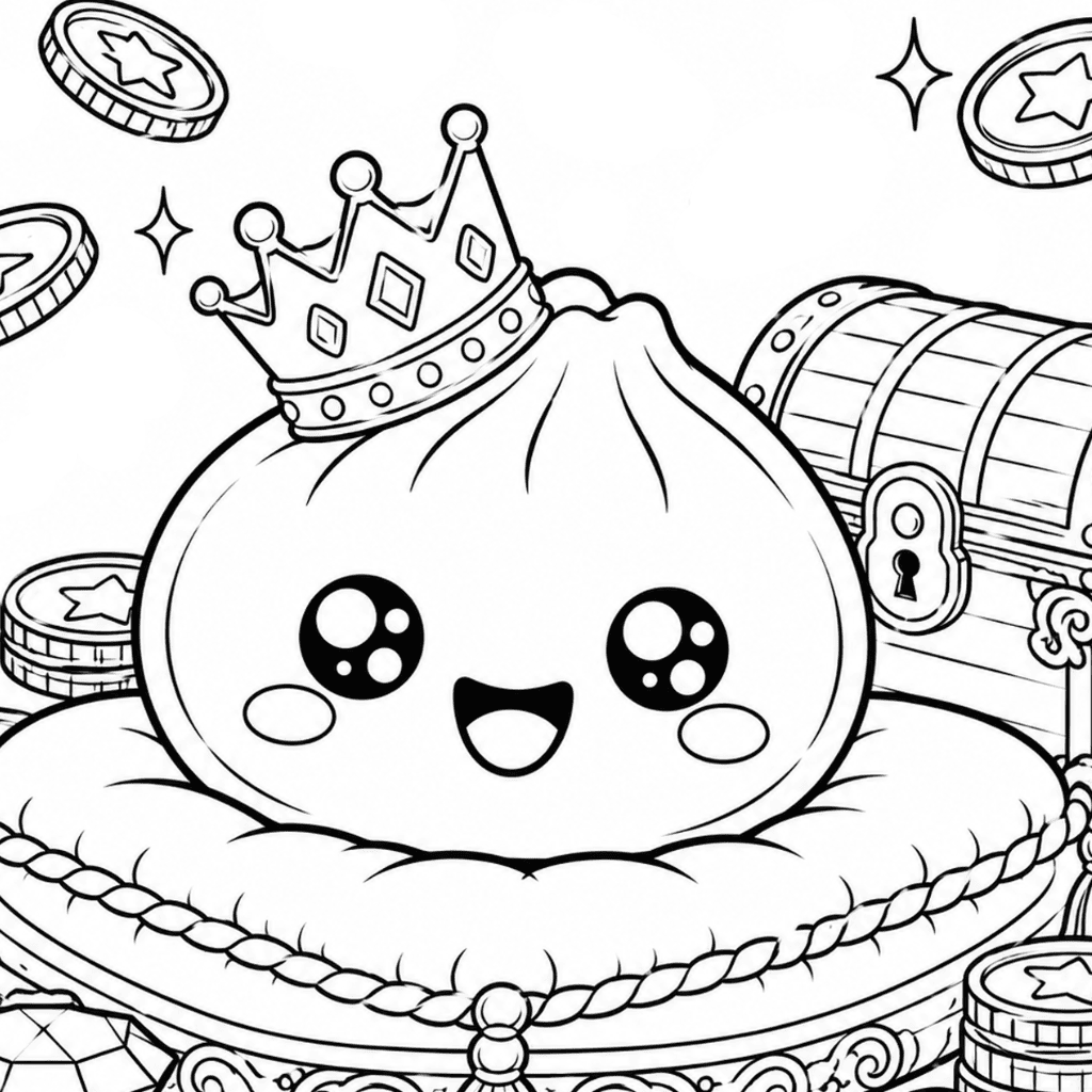 Super Rare Gold Dumpling Coloring Page