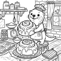cute cinnamon roll coloring page
