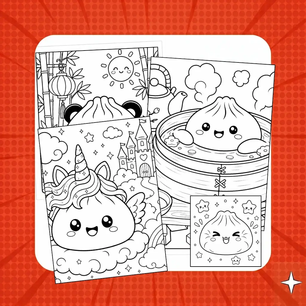 squishy dumpling coloring pages for kids