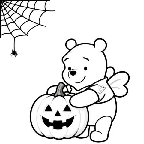 Winnie the Pooh Halloween Coloring Page