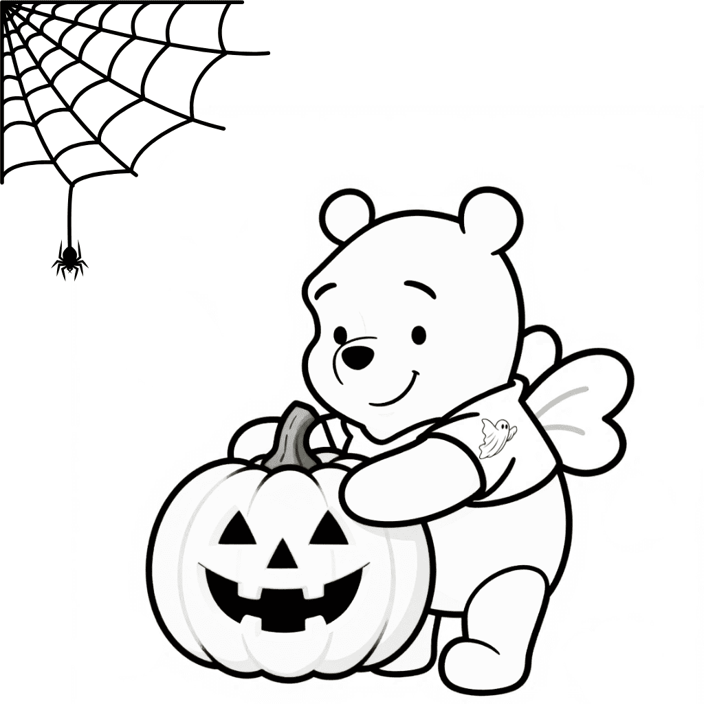 Winnie the Pooh Halloween Coloring Page