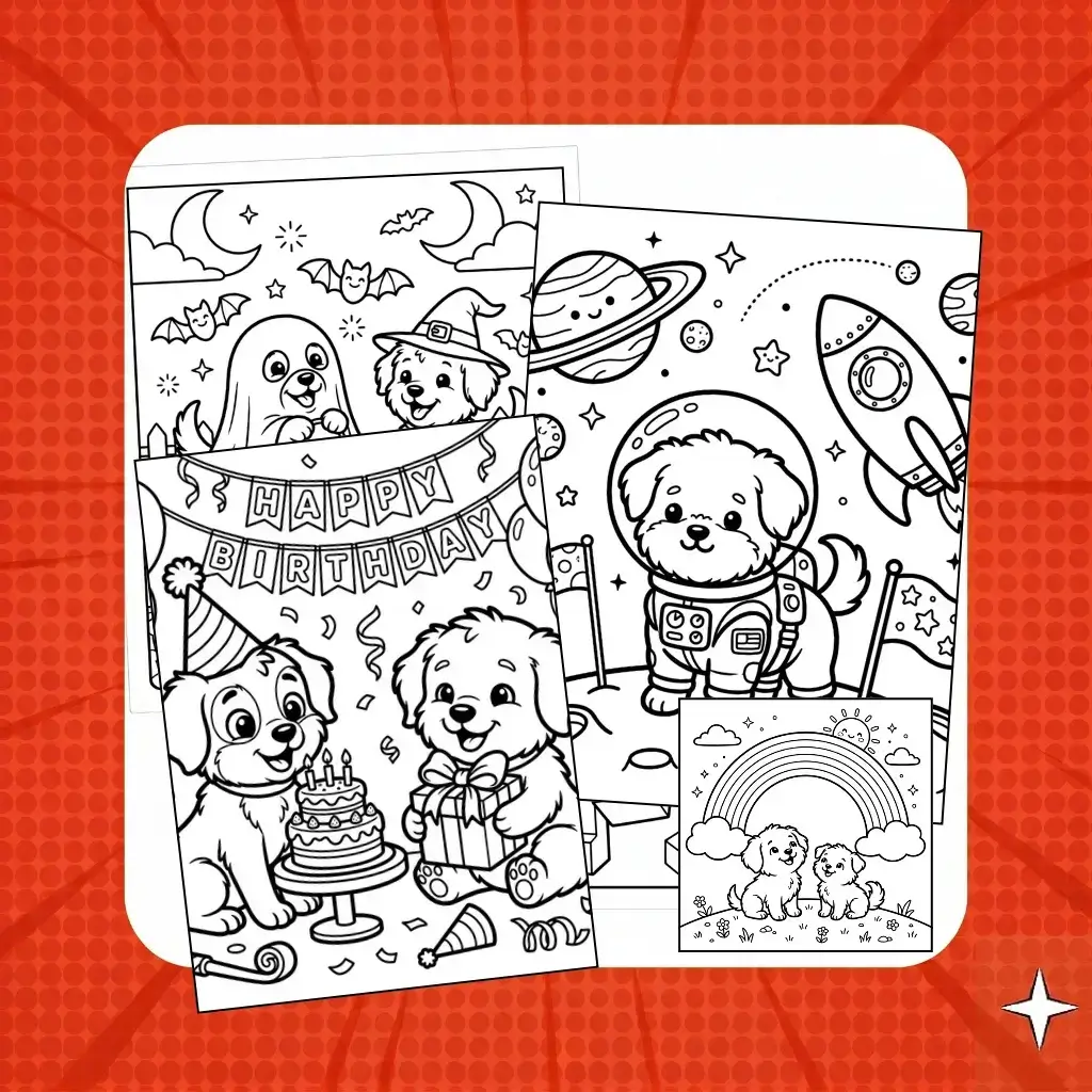 Cute puppy coloring pages