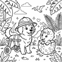 Dino explorer rescue puppy coloring page
