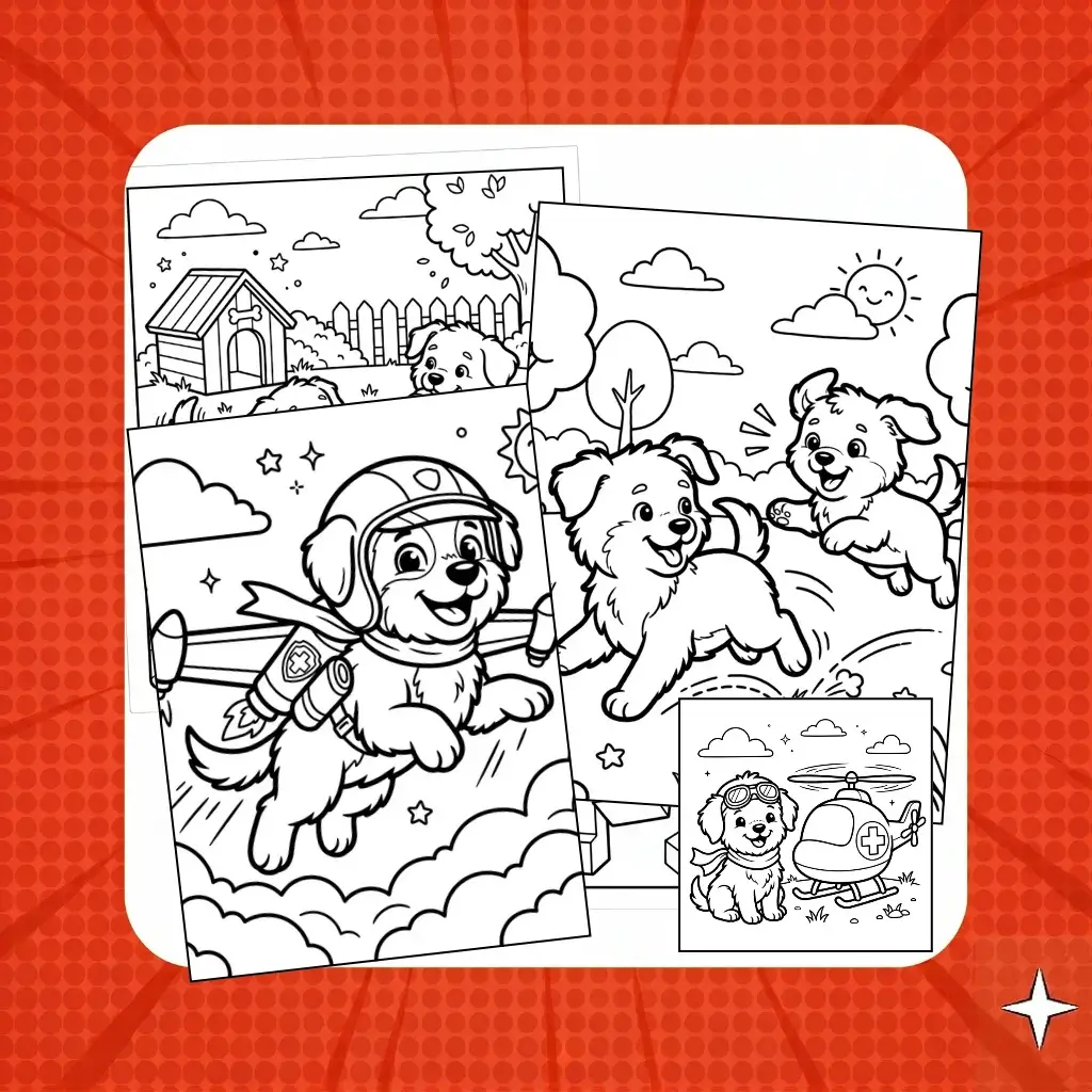 Rescue puppy coloring pages