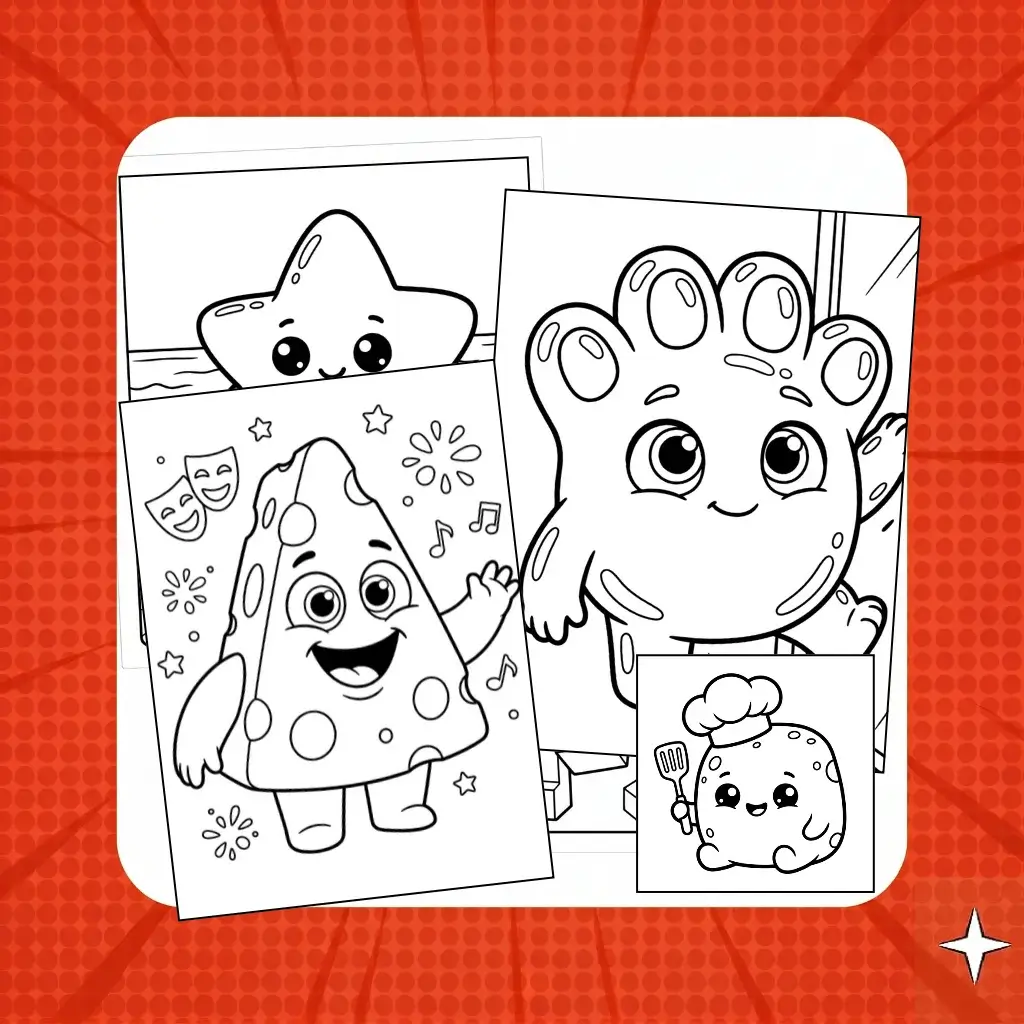 Squishy coloring pages